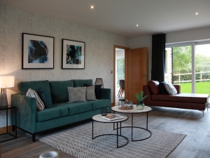 Living room in showhome at Swaine Meadow