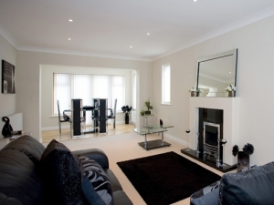 Living room in showhome at The Willows, Shelf