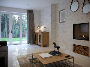 Living area adjacent to kitchen / dining area.