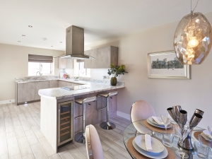 Contemporary kitchen with drinks fridge