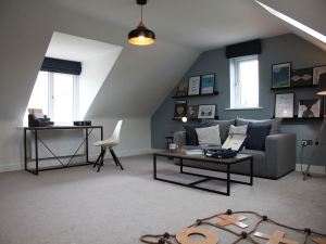 Spacious flexible space being used as a study in showhome.