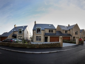 Panoramic view of the front of Forge View, Sheffield.